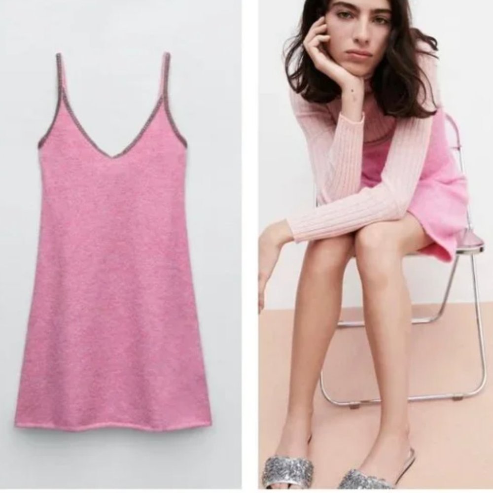 Beaded Strappy Pink Dress